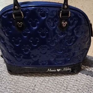 Disney Blue and Black Mickey Mouse Embossed Satchel